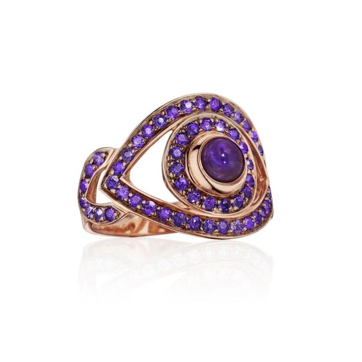 [ABE3AME] Rose Gold Eye Ring Amethyst