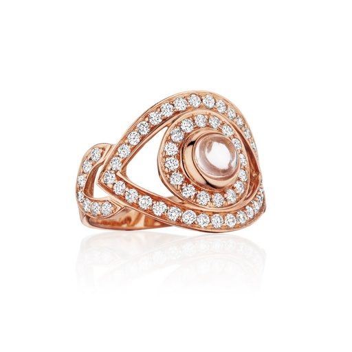 [ABE3BR] Rose Gold Eye Ring in White Diamonds