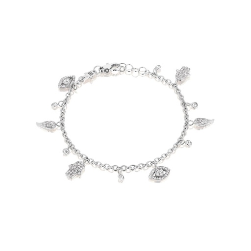 [BCH1BR] White Gold Charms Bracelet White Diamond