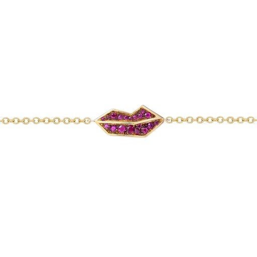 [BL3RUB] Rose Gold Lips Bracelet Ruby