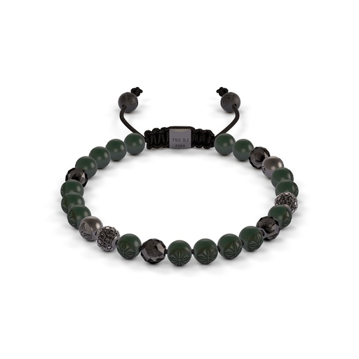 [D239095] Shamballa Jewels Black Gold Diamond 6mm Non-Braided Bead Bracelet