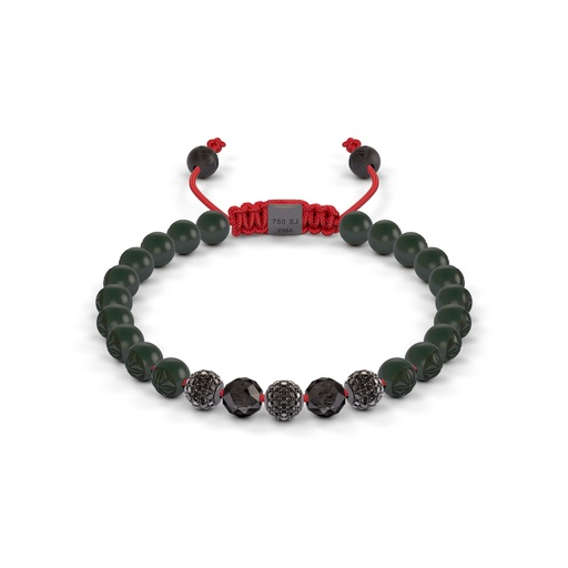 [D239106] Shamballa Jewels Black Gold Diamond 6mm Non-Braided Bead Bracelet