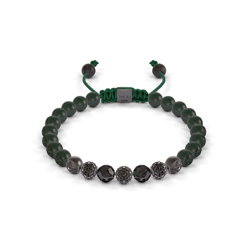 [D239107] Shamballa Jewels Black Gold Diamond 6mm Non-Braided Bead Bracelet