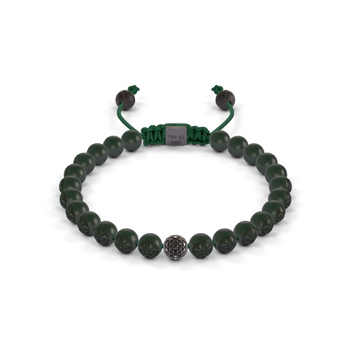 [D239108] Shamballa Jewels Black Gold Diamond 6mm Non-Braided Bead Bracelet