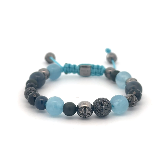 [FF EXCLUSIVE 2/5] Shamballa Jewels - FF EXCLUSIVE 2/5 - Multi Size Black Gold, Black Diamond, Aqua, Amethyst & Ceramic Non-Braided Bracelet
