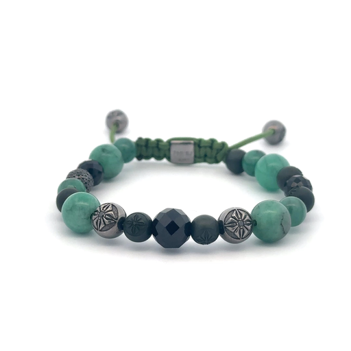 [FF EXCLUSIVE 4/5] Shamballa Jewels - FF EXCLUSIVE 4/5 - Multi Size Black Gold, Black Diamond, Emerald & Ceramic Non-Braided Bracelet