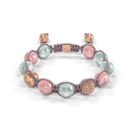 Shamballa Jewels Rose Gold Diamond & Sapphire 10mm Braided Bead Bracelet