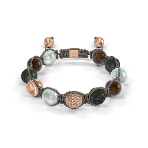Shamballa Jewels Rose Gold Diamond & Sapphire 10mm Braided Bead Bracelet
