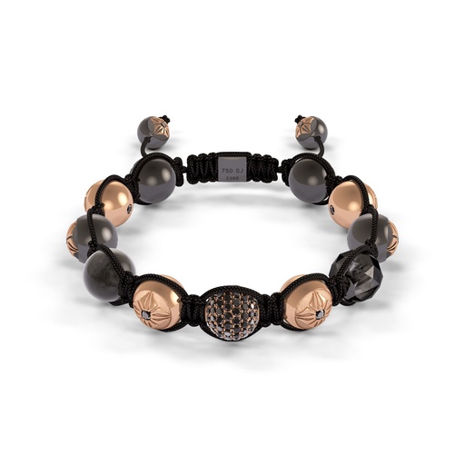 Shamballa Jewels Rose & Ceramic Diamond & Sapphire 10mm Braided Bead Bracelet
