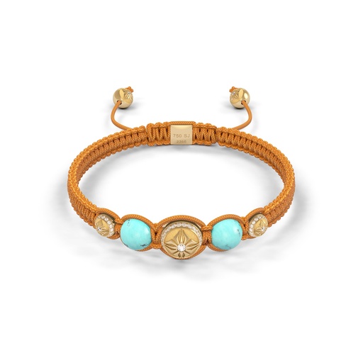 Shamballa Jewels Yellow Gold Diamond & Turquoise Multisize Braided Bead Bracelet