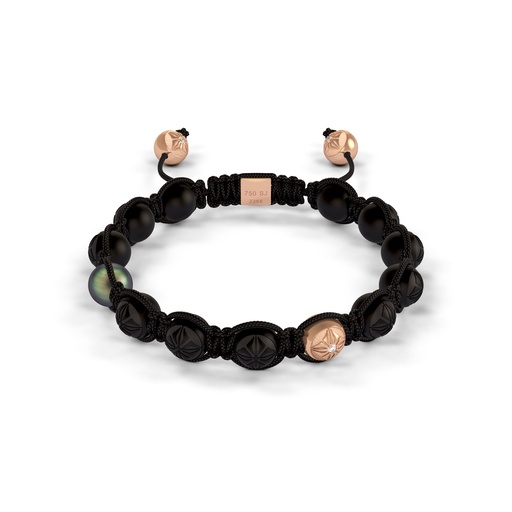 Shamballa Jewels Rose Gold Diamond & Pearl 8mm Braided Bead Bracelet