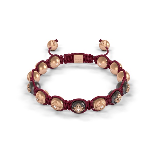 Shamballa Jewels Rose & Black Gold Diamond 8mm Braided Bead Bracelet