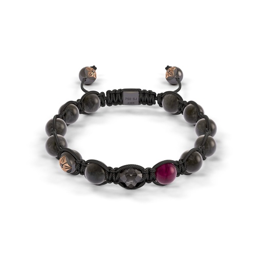 Shamballa Jewels - Rose & Black Gold 8mm Braided Bracelet