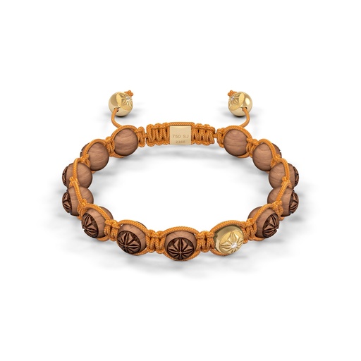 Shamballa Jewels Yellow & Wood Diamond 8mm Braided Bead Bracelet