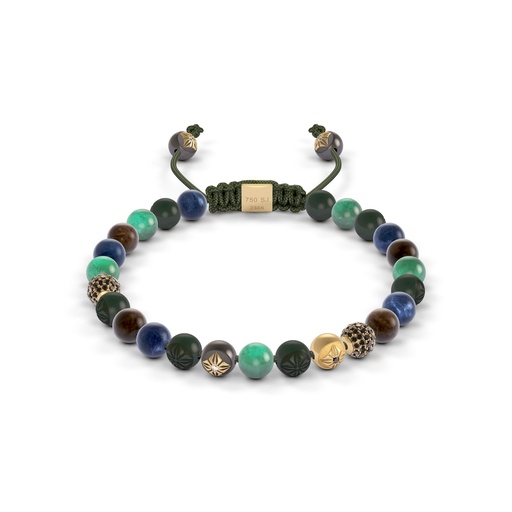 Shamballa Jewels Yellow Black & Ceramic Diamond Sapphire & Emerald 6mm Non-Braided Bead Bracelet