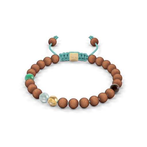 Shamballa Jewels Yellow & Wood Diamond Sapphire & Emerald 6mm Non-Braided Bead Bracelet