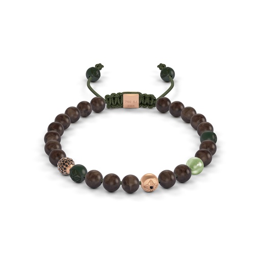 Shamballa Jewels Rose & Wood Diamond & Sapphire 6mm Non-Braided Bead Bracelet