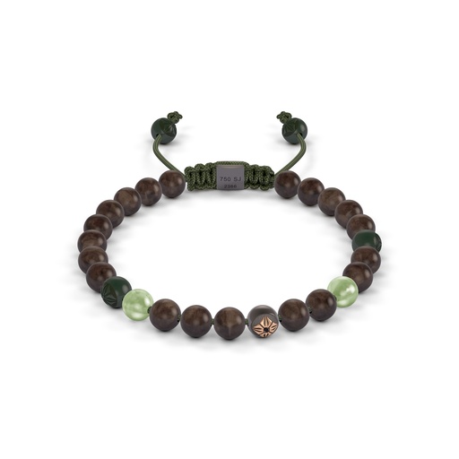 Shamballa Jewels Rose & Black Gold Diamond & Sapphire 6mm Non-Braided Bead Bracelet