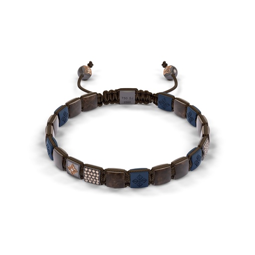 Shamballa Jewels Rose Black & Ceramic Diamond & Sapphire 6mm Lock Bead Bracelet