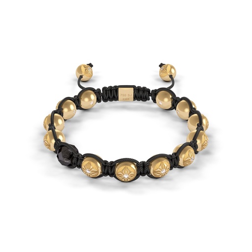 Shamballa Jewels Yellow Gold Diamond 8mm Braided Bead Bracelet
