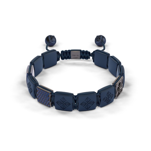 Shamballa Jewels White & Black Gold Diamond & Sapphire 10mm Lock Bead Bracelet