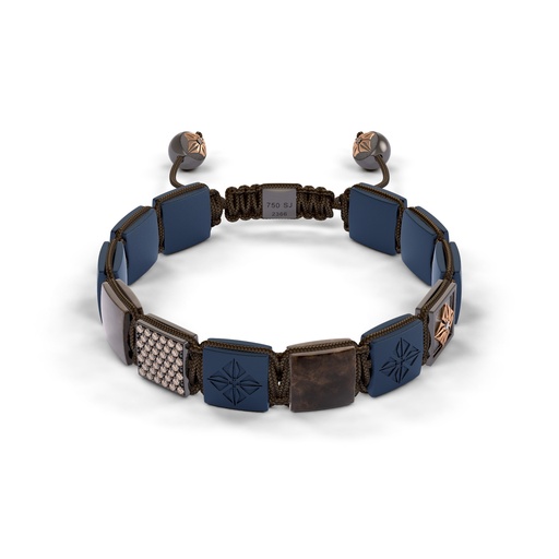 Shamballa Jewels Rose & Black Gold Diamond Sapphire & Ceramic 10mm Lock Bead Bracelet