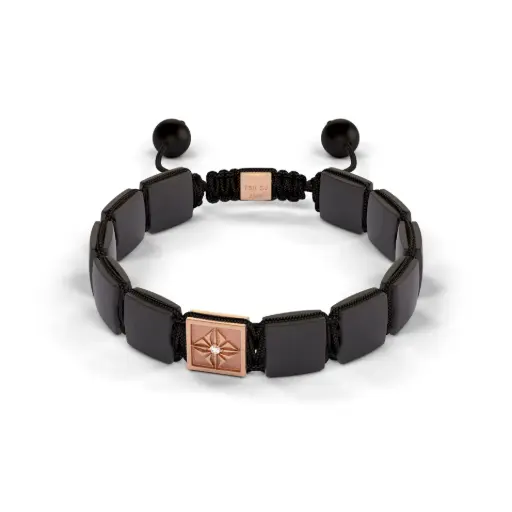 Shamballa Jewels Rose & Ceramic Diamond 10mm Lock Bead Bracelet