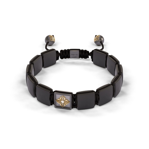 Shamballa Jewels Yellow & Black Gold Diamond 10mm Lock Bead Bracelet