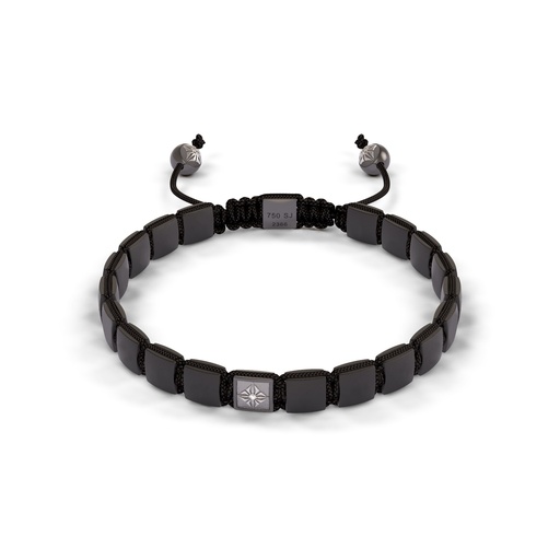 Shamballa Jewels White & Black Gold Diamond 6mm Lock Bead Bracelet