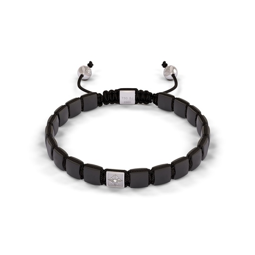 Shamballa Jewels White & Ceramic Diamond 6mm Lock Bead Bracelet