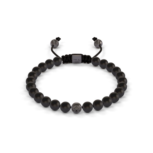 Shamballa Jewels White Black & Ceramic Diamond 6mm Braided Bead Bracelet