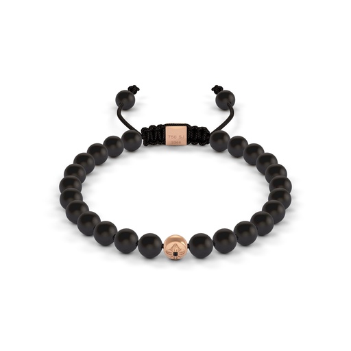 Shamballa Jewels Rose Gold Diamond 6mm Non-Braided Bead Bracelet