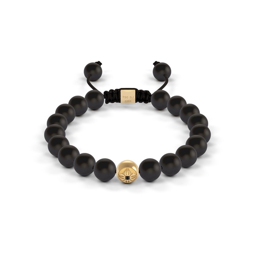 Shamballa Jewels Yellow Gold Diamond 8mm Non-Braided Bead Bracelet