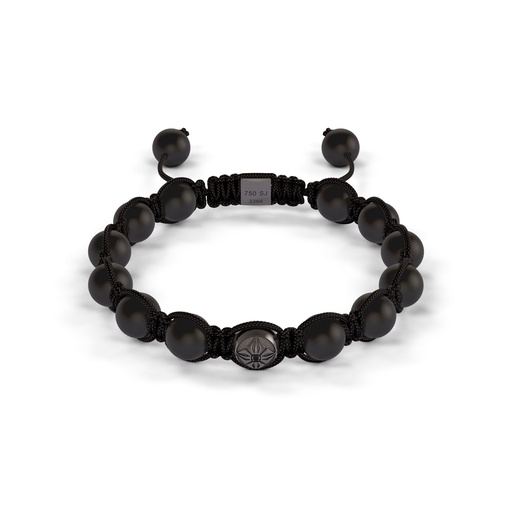 Shamballa Jewels Black & Ceramic Diamond 8mm Braided Bead Bracelet