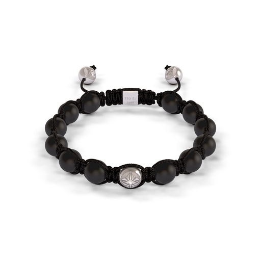 Shamballa Jewels White & Ceramic Diamond 8mm Braided Bead Bracelet