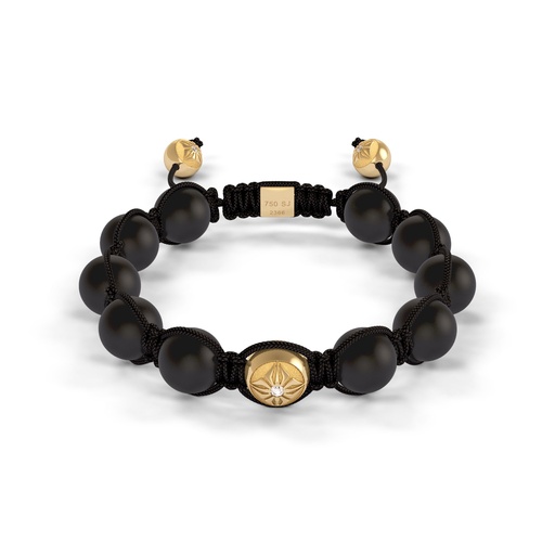 Shamballa Jewels Yellow & Ceramic Diamond 10mm Braided Bead Bracelet