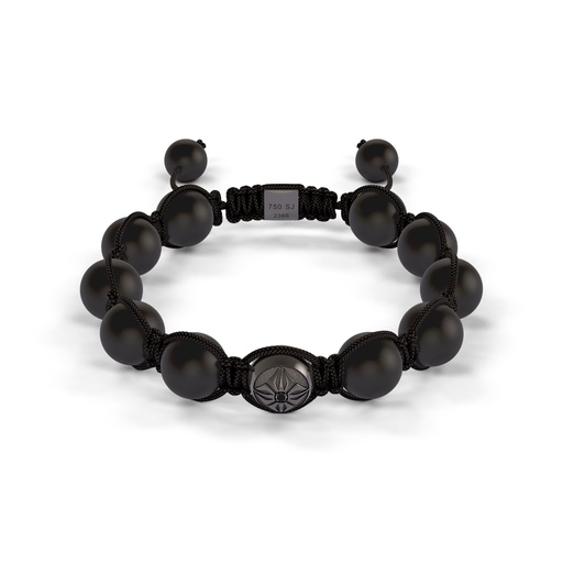 Shamballa Jewels Black & Ceramic Diamond 10mm Braided Bead Bracelet