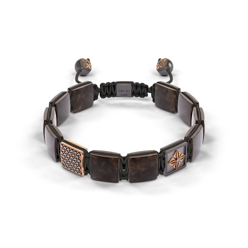Shamballa Jewels Rose & Black Gold Diamond & Sapphire 10mm Lock Bead Bracelet