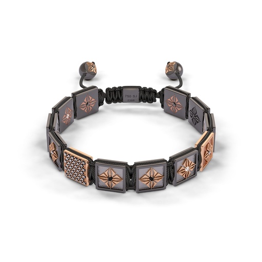 Shamballa Jewels Rose & Black Gold Diamond 10mm Lock Bead Bracelet
