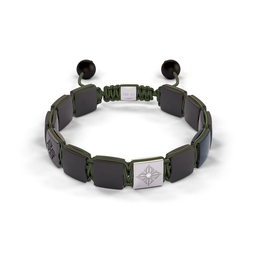 Shamballa Jewels White Gold Diamond & Jade 10mm Lock Bead Bracelet
