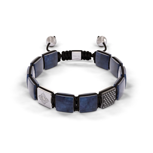 Shamballa Jewels Black Gold Diamond & Sapphire 10mm Lock Bead Bracelet