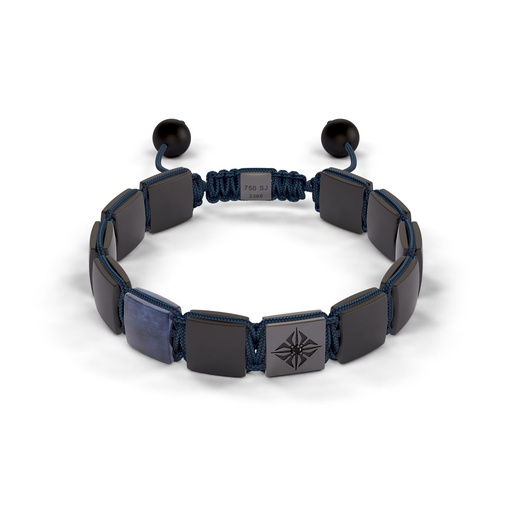 Shamballa Jewels Black Gold Diamond & Sapphire 10mm Lock Bead Bracelet