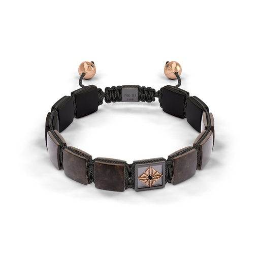 Shamballa Jewels Rose & Black Gold Diamond & Sapphire 10mm Lock Bead Bracelet