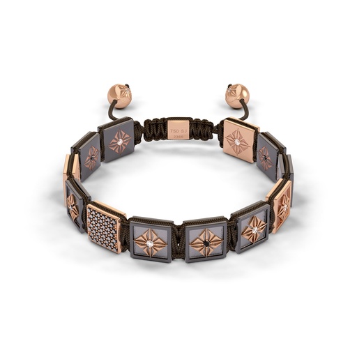 Shamballa Jewels Rose & Black Gold Diamond 10mm Lock Bead Bracelet