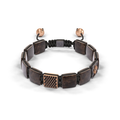 Shamballa Jewels Rose & Black Gold Diamond & Sapphire 10mm Lock Bead Bracelet
