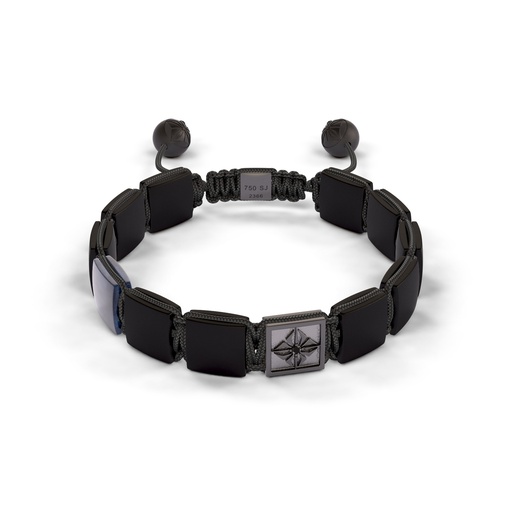 Shamballa Jewels Black & Ceramic Diamond & Sapphire 10mm Lock Bead Bracelet