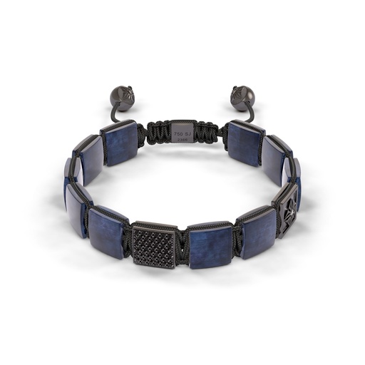 Shamballa Jewels Black Gold Diamond & Sapphire 10mm Lock Bead Bracelet