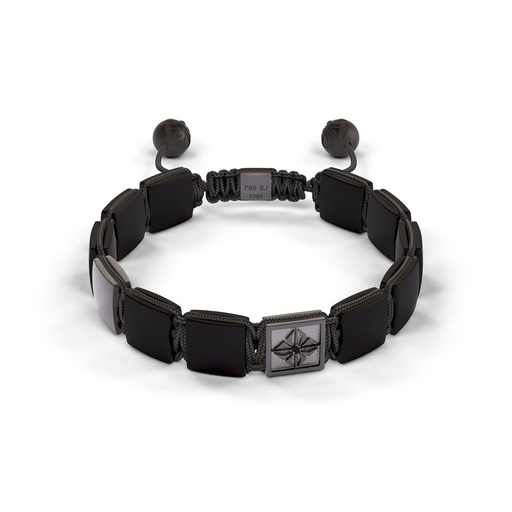 Shamballa Jewels Black & Ceramic Diamond & Sapphire 10mm Lock Bead Bracelet