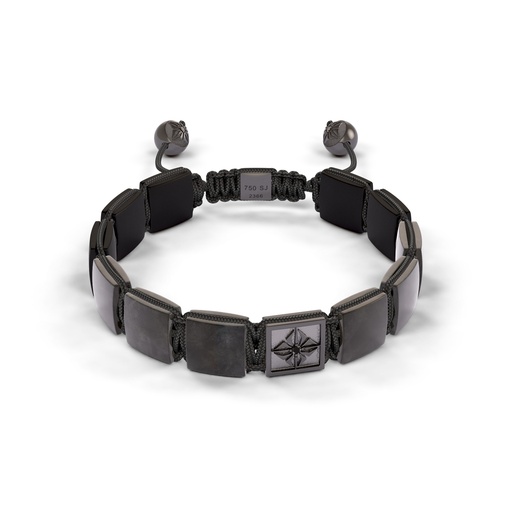 Shamballa Jewels Black & Ceramic Diamond & Sapphire 10mm Lock Bead Bracelet