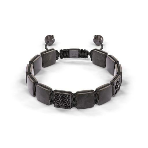 Shamballa Jewels Black Gold Diamond & Sapphire 10mm Lock Bead Bracelet